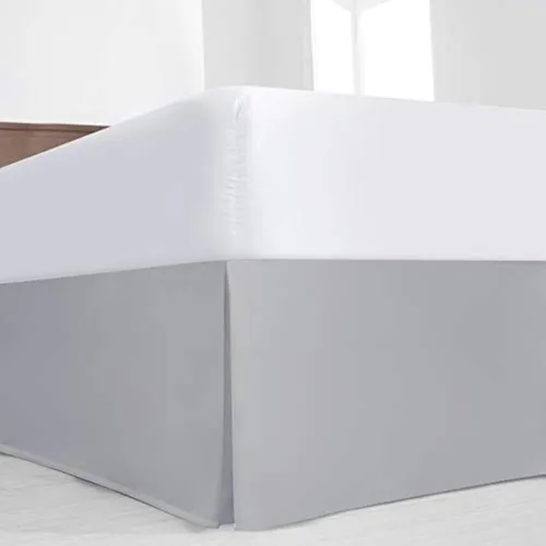 Vista 3 de Falda de cama a medida de lujo, tamaño individual XL, color gris oscuro, falda de cama plisada de 8 pulgadas, microfibra de doble cepillado de alta