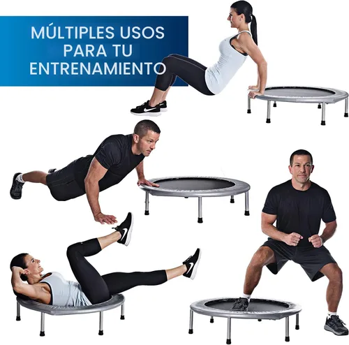 Vista 9 de Stamina 36" Foldable Mini Trampoline Rebounder for Adults with Smart Workout App, Black - Portable Fitness Equipment for Home Gym, Cardio and