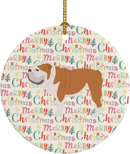 Vista 91 de Caroline's Treasures Affenpinscher - Adorno de cerámica con texto en inglés "Merry Christmas", multicolor para colgar en el árbol de Navidad