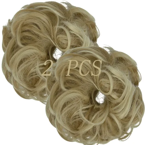 Vista 17 de OMGREAT Extensiones de cabello de moño desordenado, rizado, ondulado, recogido, sintético, para coleta, accesorios para el cabello para mujeres
