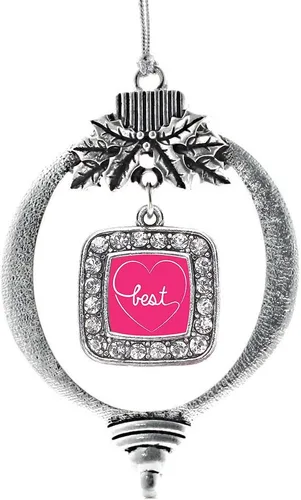 Vista 221 de Inspired Silver - Bon Voyage Cruise Ship Charm Ornamento – Adornos navideños cuadrados de plata con joyas de circonita cúbica