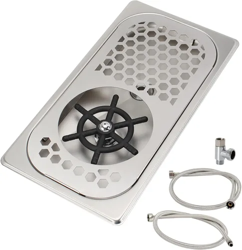 Vista 11 de DIBTSA - Enjuagadora para jarra, lavadora automática de tazas de vidrio, acero inoxidable 304, para café, leche, té, hogar, cocina, hotel, bar
