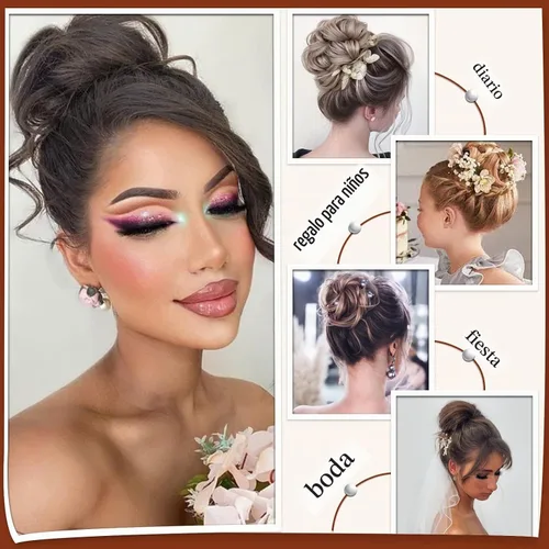 Vista 5 de SOFEIYAN Pinza de Gancho Extension de Cabello con Forma de Moño Desordenado, Cabello Ondulado y Rizado, Pinza de Gancho, Chignon, Cola de Caballo