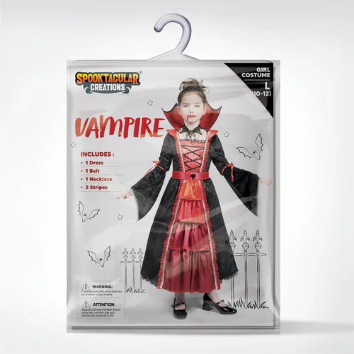Vista 5 de Spooktacular Creations Disfraz de vampiro para niñas, disfraz de vampiro gótico para niñas, disfraz de Halloween