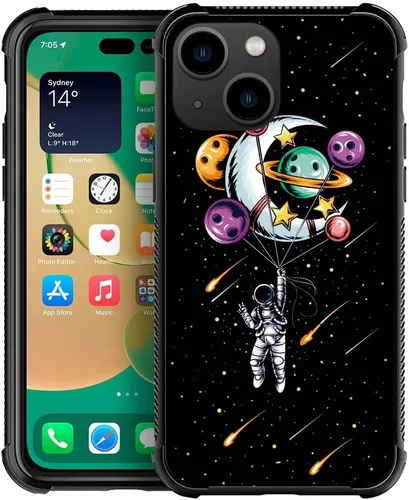 Vista 61 de ZHEGAILIAN Funda compatible con iPhone 14, funda de munición AK 47, parte trasera de vidrio templado+funda protectora de TPU de silicona suave