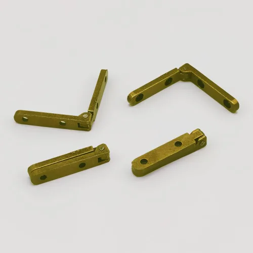 Vista 3 de Mini bisagras para caja de madera, joyero, caja dorada de 90 grados, bisagra de joyero con tornillos, paquete de 12 unidades, bronce