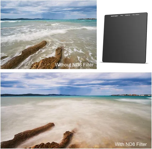 Vista 8 de Kit de filtro cuadrado ND1000 + ND8 (12 piezas), ND1000 (10 paradas) + ND8 (3 topes) + soporte de filtro mental + 8 anillos adaptadores de filtro +