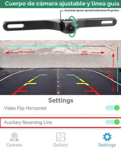 Vista 4 de Cámara de respaldo WiFi para auto, GreenYi 5G 720P HD para matrícula trasera/vista frontal reversa para iPhone iPad Android teléfonos inteligentes