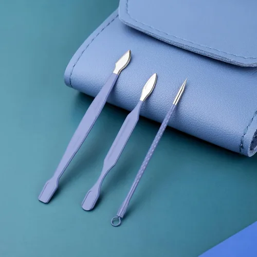 Vista 5 de Juego de manicura, cortaúñas, kit de pedicura, kit de aseo profesional 16 en 1, acero inoxidable, tijeras para uñas de los pies con lujosa funda