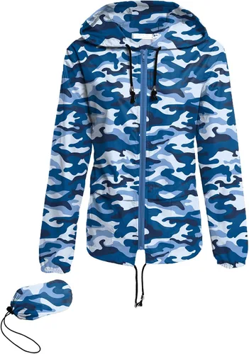 Vista 22 de Avoogue - Chaquetas de lluvia para mujer, diseño ligero, con capucha, para exteriores, impermeables, cortavientos Verde militar