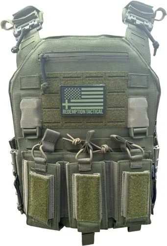 Vista 11 de Redemption Crusader 2.0 Chaleco Molle con Hebilla de Liberación Rápida para Airsoft con Lados de Tamaño Ajustable y Triple Bolsillo