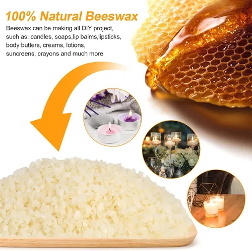 Vista 4 de BBAXI Kit de Suministros y Herramientas para Hacer Velas - Cera de Soja y Cera de Abeja para Manualidades DIY, Kit de Suministros de Cera para Velas