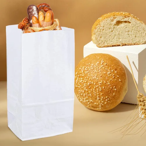 Vista 8 de Bolsas de papel blanco de 4 libras, bolsas para almuerzo, manualidades y comestibles, paquete de 500