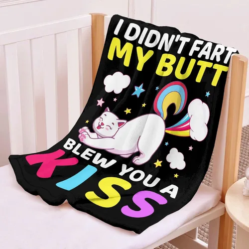Vista 2 de Divertida manta de gato de regalo para niñas y niños, manta de franela suave de 40 x 50 pulgadas, regalo divertido para adolescentes, mujeres
