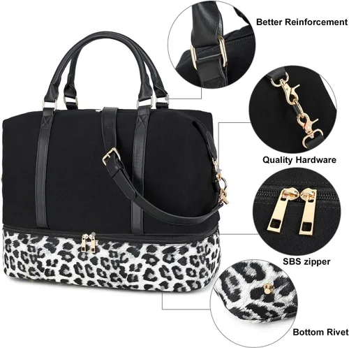 Vista 5 de CAMTOP- Bolso de viaje para mujer de lona para equipaje de mano 6050