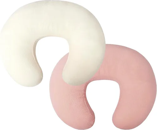 Vista 11 de Owlowla Funda de almohada de muselina para lactancia, funda de algodón suave para almohada de lactancia materna para bebé niño y niña (azul bebé)