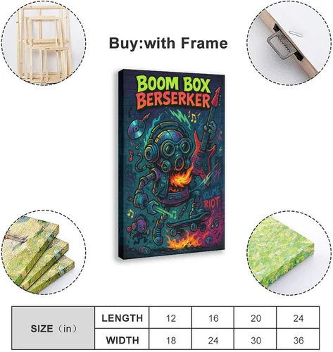Vista 2 de KKAIO Boom Box, A Retro Sound Box by Crazy Audio Maniac, Is A Punk Street Pop Style Canvas Art Poster And Wall Art Picture Print Modern Family