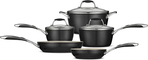Vista 2 de Tramontina Ceramica Deluxe - Juego de utensilios de cocina de 8 piezas con tapas, ollas y sartenes antiadherentes de cerámica, juego de cocina, apto