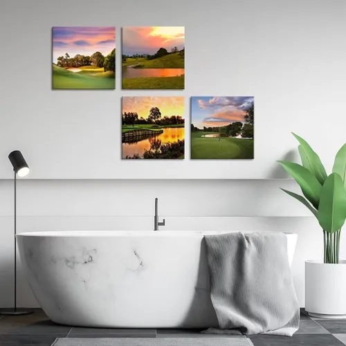 Vista 4 de Pankila Imágenes artísticas para pared de campo de golf, póster en lienzo impreso de golf de Estados Unidos, decoración de pared para sala de estar