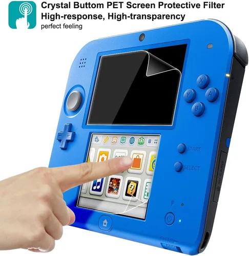 Vista 4 de AFUNTA - Protector de pantalla y lápiz capacitivo compatible con 2DS, paquete de 3 (6 unidades) película de PET transparente HD para pantalla