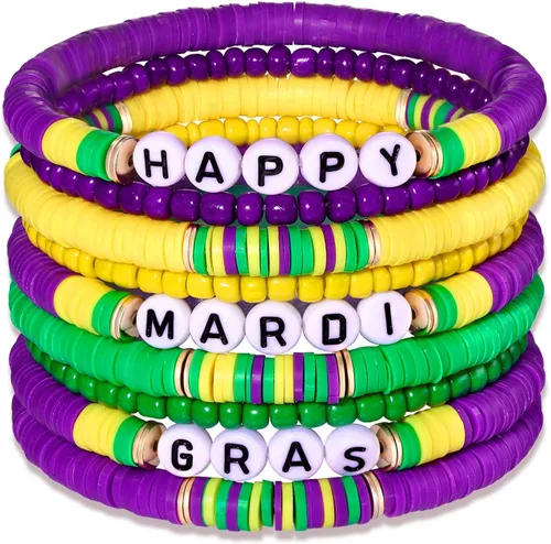 Vista 36 de Surfer Heishi - Pulseras apilables para mujer, apilables, de vinilo arcoíris, disco de arcilla, pulseras elásticas para la amistad, joyería bohemia