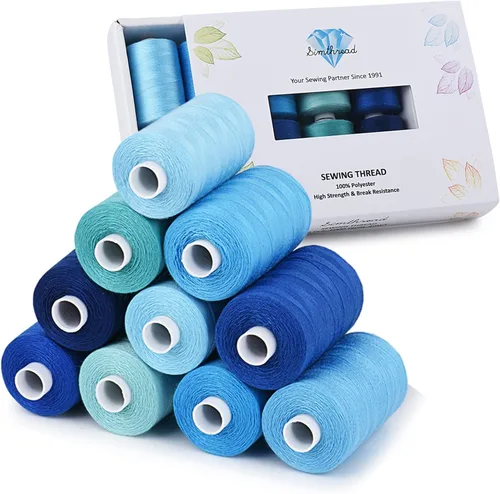 Vista 10 de Simthread Hilo de coser multiusos, 42 carretes surtidos de poliéster de 1000 yardas para costura, prácticos hilos de coser de poliéster para máquina