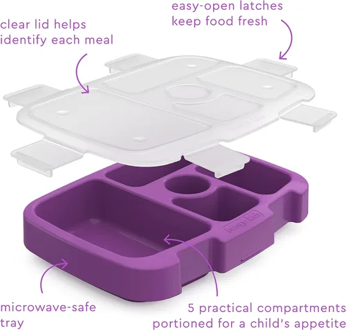 Vista 3 de Bentgo Bandeja para niños con cubierta transparente (morado)