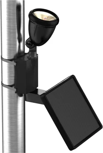 Vista 2 de Maxsa 40334 - Luz de bandera alimentada por energía solar, iluminación LED para exteriores del atardecer al amanecer, resistente a la intemperie, se