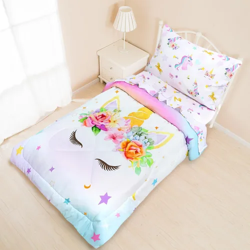 Vista 20 de Pea Pod Juego de ropa de cama de muselina para niños pequeños arcoíris de 3 piezas - Ropa de cama suave y transpirable para cuna con sábana
