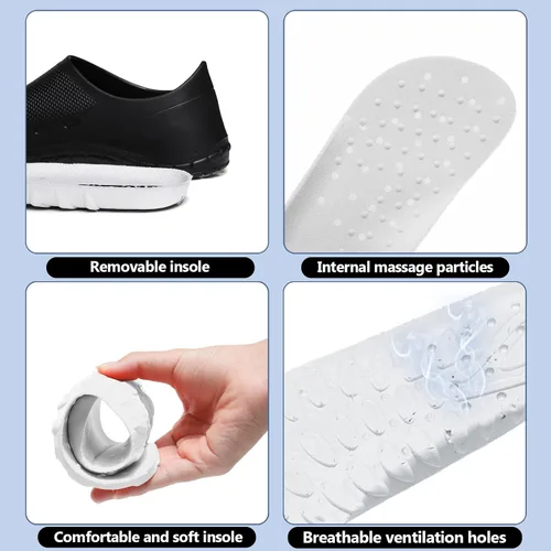 Vista 3 de Zapatos de chef para hombre zapatos de cocina para hombre zapatos de trabajo antideslizantes para mujer zuecos cómodos de enfermería zapatos