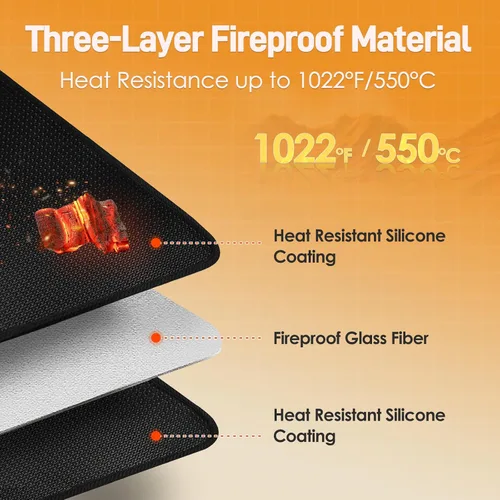 Vista 2 de Tapete resistente al calor para freidora de aire, tapete resistente al calor de 12 x 14 pulgadas para encimera, protector de encimera de silicona