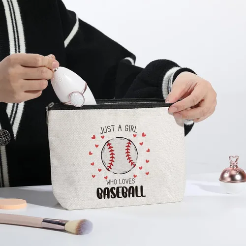 Vista 7 de Bolsa de béisbol, regalos divertidos para mujeres, amantes de los deportes, bolsa de maquillaje, regalos de cumpleaños, Navidad, para ella, hermana