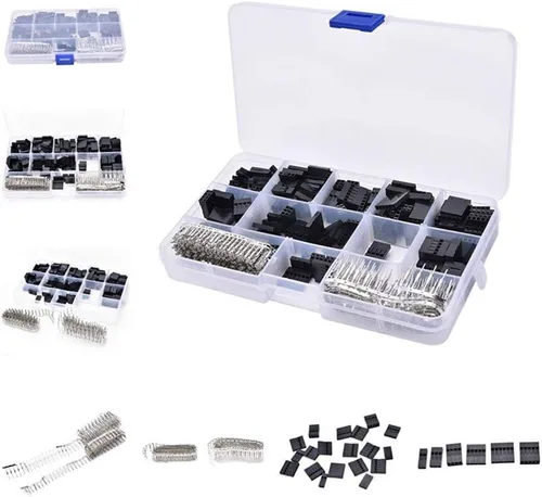 Vista 2 de CHENBO 620 unids 0.100 in/0.1 "conectores de cable de puente de cable de clavija de conector de vivienda surtido kit macho hembra conector conector