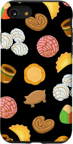 Vista 18 de Conchas Pan Dulce Patrón Negro Teléfono Caja Latina Regalo Caso para iPhone 17