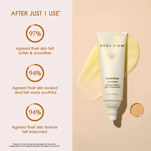 Vista 6 de BODY FIRM Suero corporal Crepe Erase Brighten & Boost Ultra-C, cuidado de la piel antienvejecimiento, hidratante corporal reafirmante con vitamina