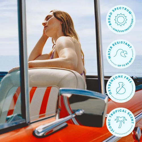 Vista 6 de Hawaiian Tropic Bruma de agua de hidratación sin peso para rostro SPF 30, 2.1 onzas líquidas, spray hidratante de niebla facial SPF