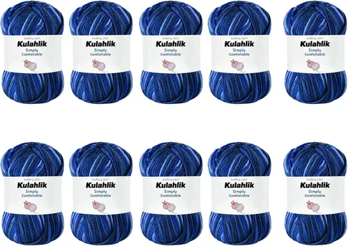 Vista 86 de Hilo acrílico de 1.76 oz (1 x 1.76 oz) para tejer y tejer, hilo de hilo degradado colorido, 1 rollo de madejas, hilo acrílico multicolor, perfecto