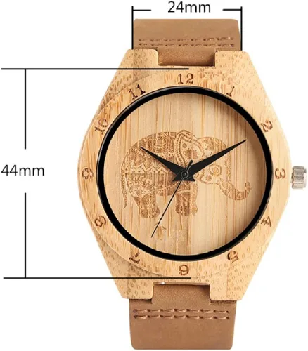 Vista 2 de MW Watches Reloj de madera elefante mujer cuero genuino, Classic