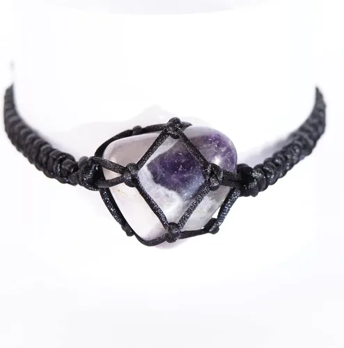Vista 6 de BOHO GARDEN Pulseras de cristal curativo cuentas con piedra preciosa real, cuerda ajustable