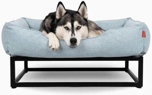 Vista 22 de FUZI Cama elevada para perro, camas elevadas de lujo para perros, funda extraíble y lavable a máquina, cama ortopédica para mascotas para interiores