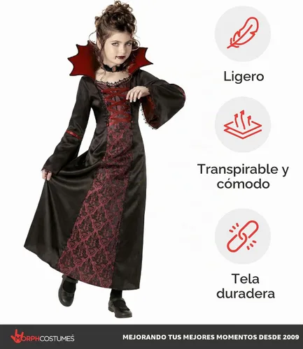 Vista 7 de Morph, Disfraz de vampiro para niñas, disfraces de Halloween para niños