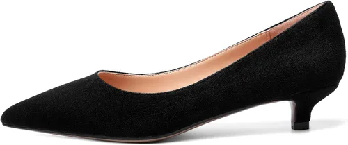 Vista 2 de MOVINSTEPS Zapatos de tacón bajo para mujer, puntera puntiaguda, de gamuza, de moda, de 1.5 pulgadas