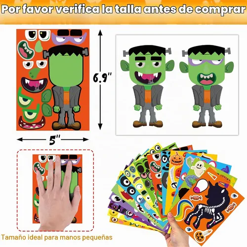 Vista 4 de Moon Boat 70 hojas de calcomanías de Halloween para niños