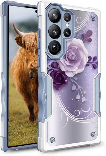 Vista 6 de Compatible con Samsung Galaxy S23, funda híbrida de doble capa con diseño gráfico resistente para Samsung Galaxy S23 (atrapasueños)