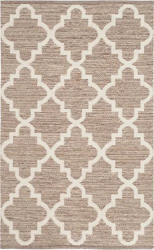 Vista 2 de SAFAVIEH Montauk Collection - Alfombra decorativa, 2 pies 3 pulgadas x 3 pies 9 pulgadas, beige y marfil, hecho a mano, de algodón enrejado, ideal