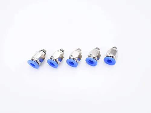 Vista 45 de Conexión de conexión de 1/2" OD x 1/2" macho NPT rosca, línea de agua recta macho neumática, conectores de empuje rápido (paquete de 4)