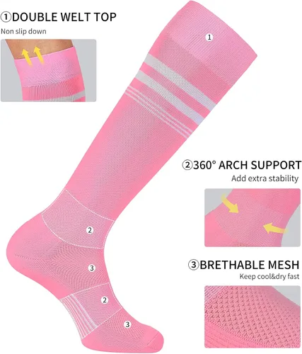 Vista 3 de CS CELERSPORT 23 pares de calcetines de fútbol y sóftbol para jóvenes, niños, hombres y mujeres, calcetines multideportivos