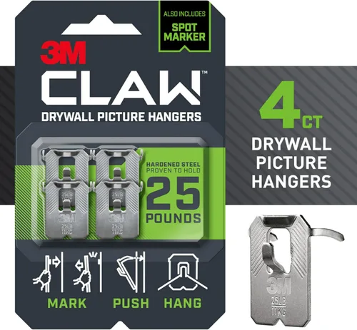 Vista 13 de 3M Claw Percha para cuadros de yeso, plateado