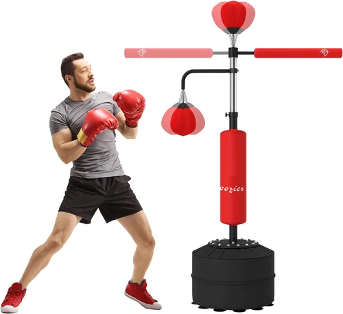 Vista 10 de Soozier 4-in-1 Punching Bag for Adults, Freestanding Boxing Bag with 2 Speed Bag, Boxing Training Equipment with 360° Relax Bar, Reflex Bag