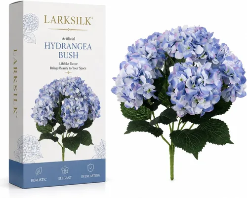 Vista 16 de Larksilk Arbusto artificial beige de la hortensia, flores al aire libre